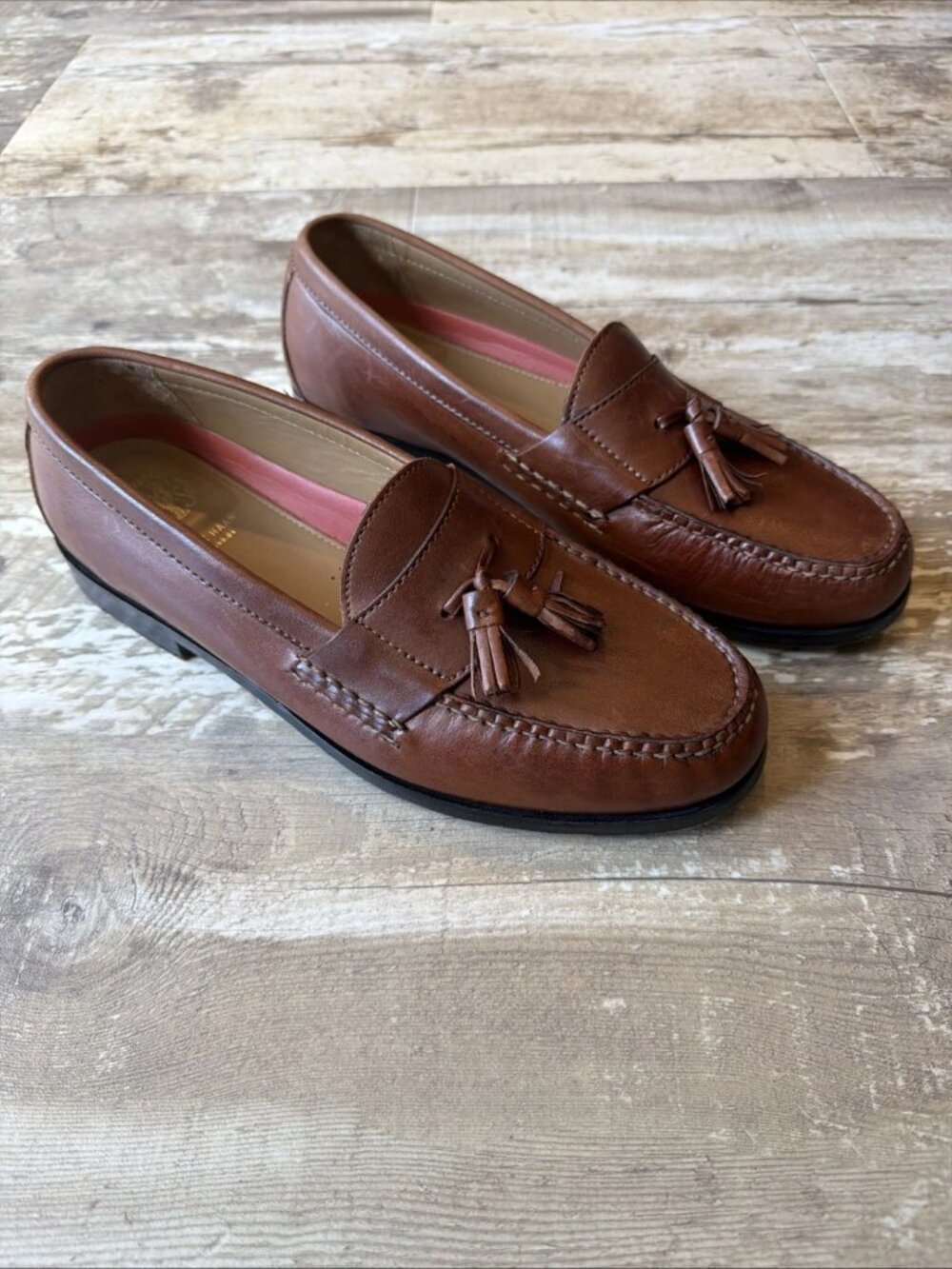 COLE HAAN Pinch Grand Tassel Loafers Brown Leather Dress Shoes Men’s 10 M